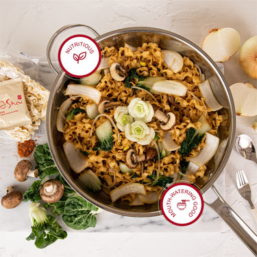 A-SHA Healthy Ramen Noodles, Extra-Wide Knife Cut Style Noodles with Sesame Paste Sauce, Vegetarian Noodles, Flat, Extra-Wide Noodles, 1 Bag, 4 Servings